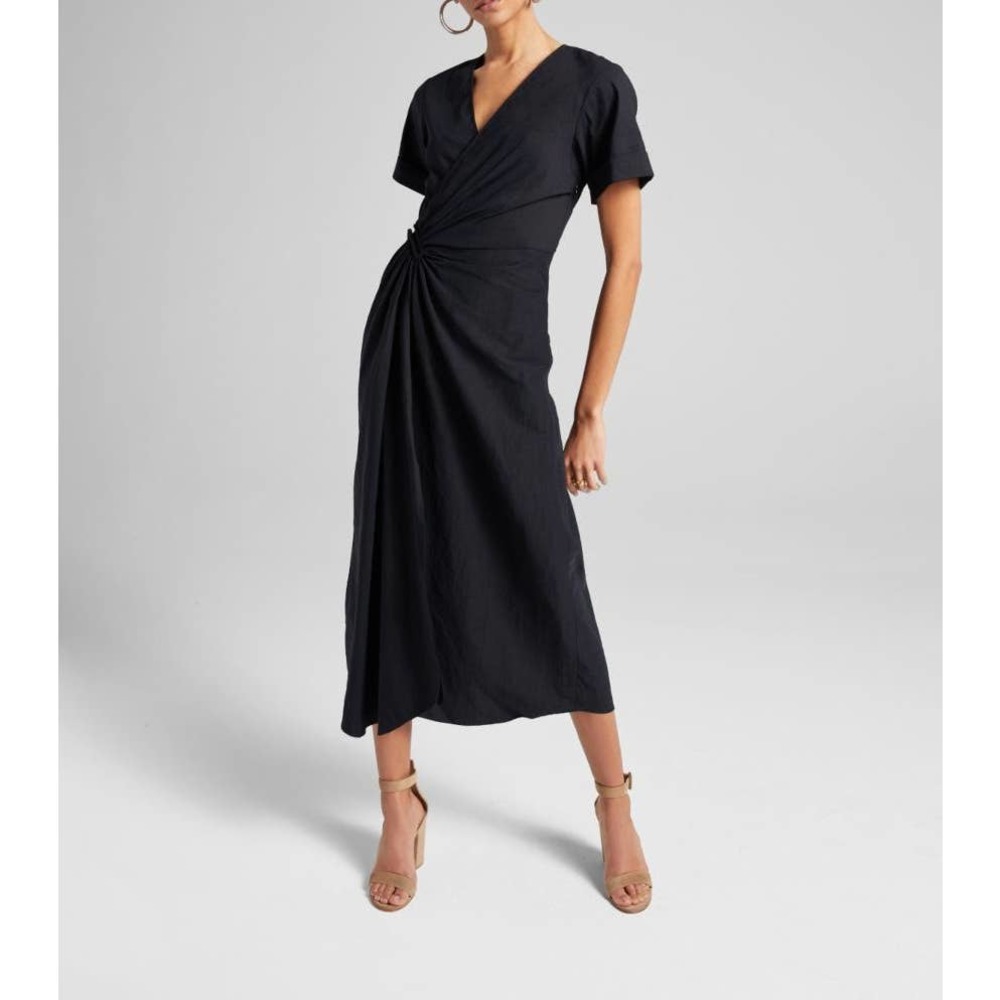 A.L.C. Black Wrap-Style Maxi Dress